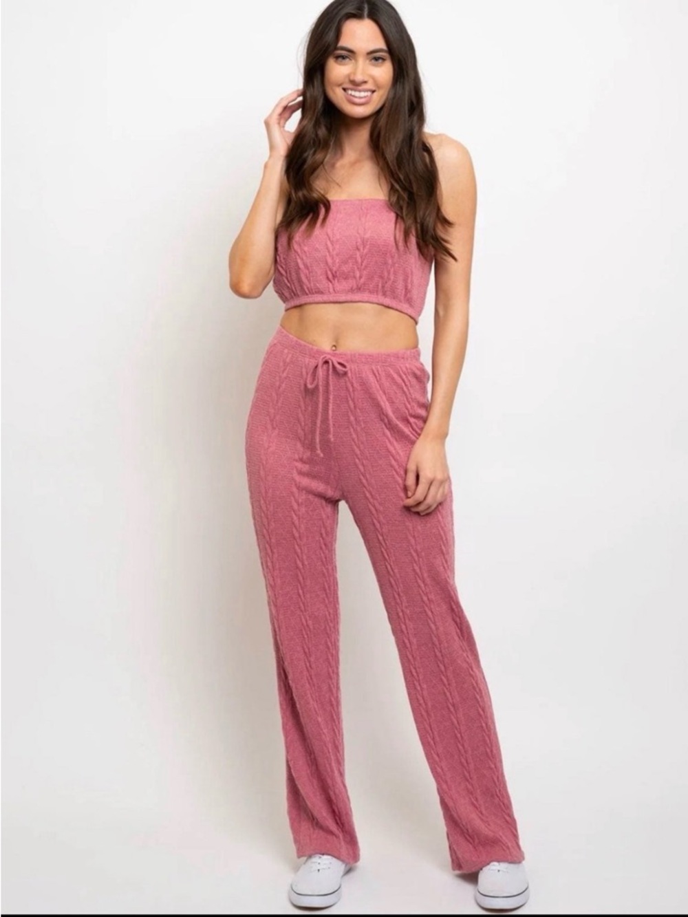 Lounge Set Top & Knitted Pants